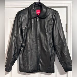 Esprit Leather Jacket Black Size Medium